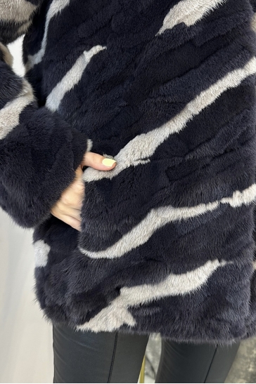 Шуба из норки с капюшоном